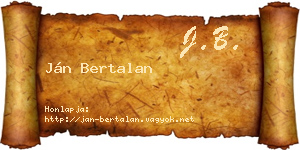Ján Bertalan névjegykártya