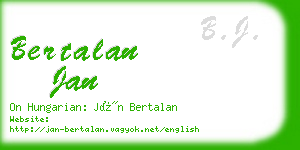 bertalan jan business card